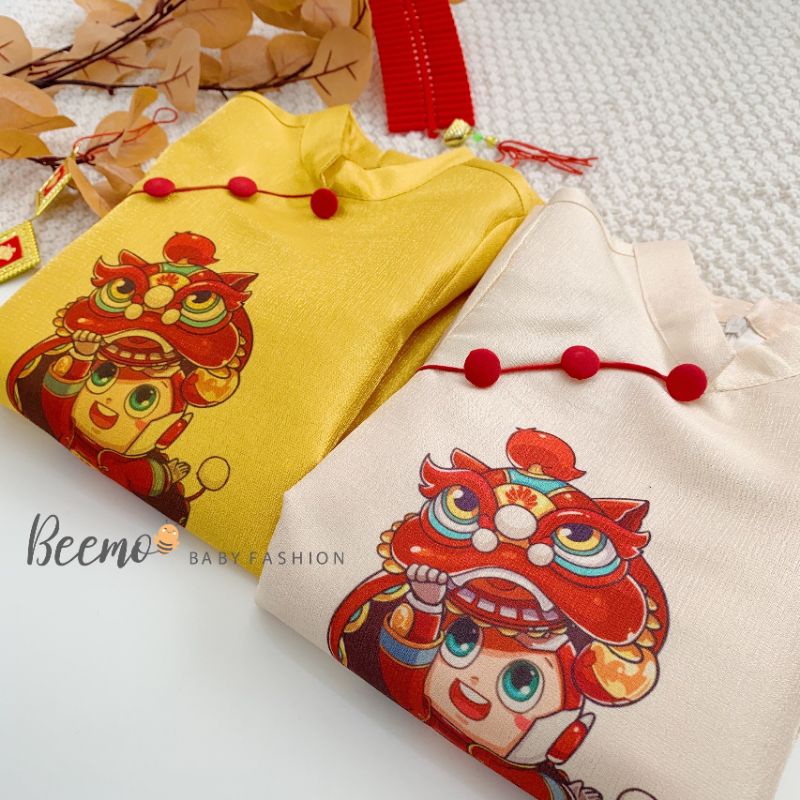_Bộ áo dài múa lân bé trai 9 đến 23kg