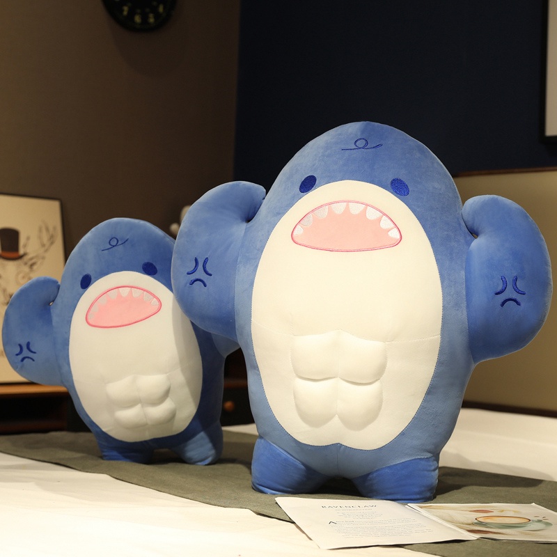 Đồ chơi nhồi bông Hình Cá Mập Cơ Bắp Dễ Thương Cho Bé