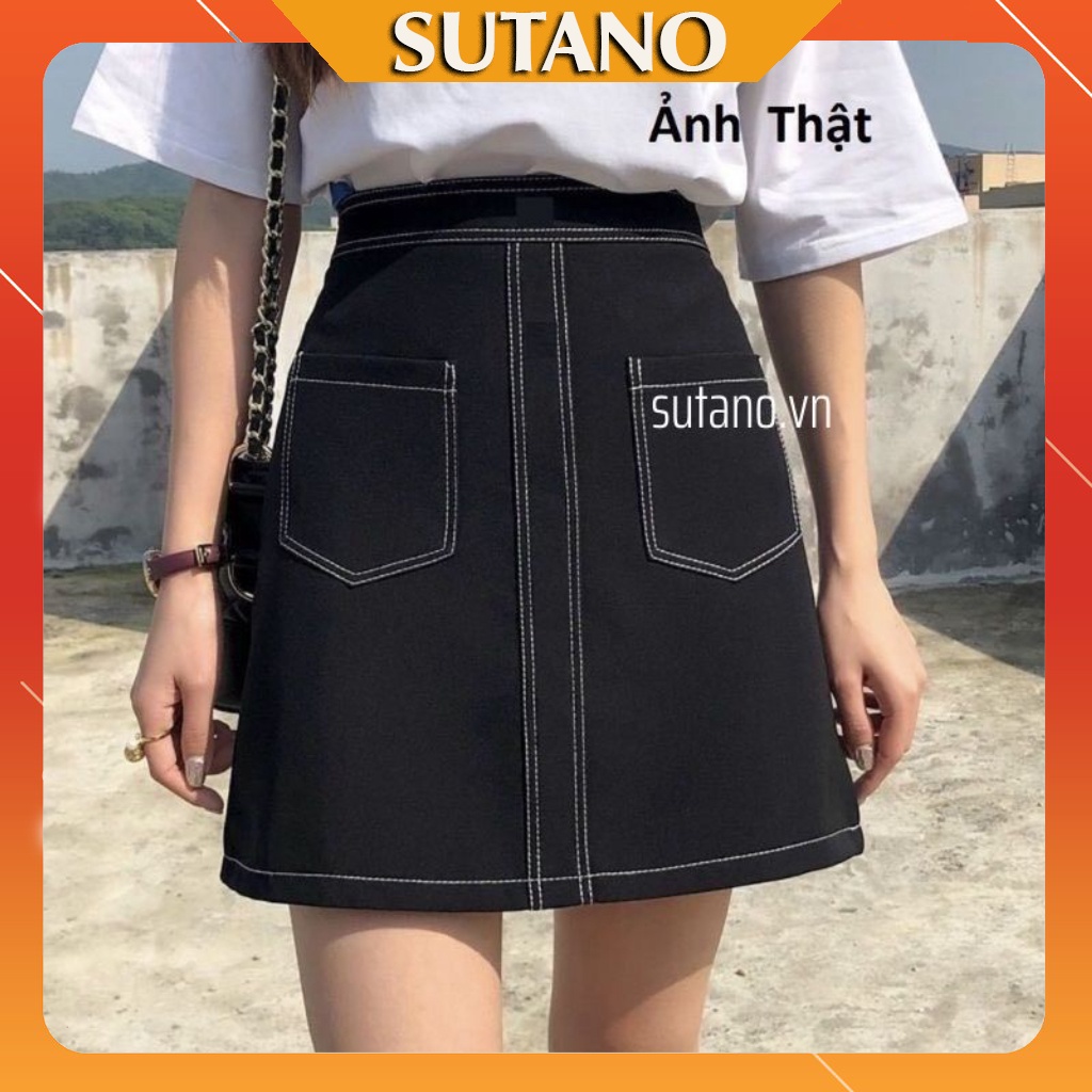 [XẢ SỐC] Chân váy chữ a chân váy ngắn nữ trần chỉ nổi giả túi thời trang CV451 SUTANO