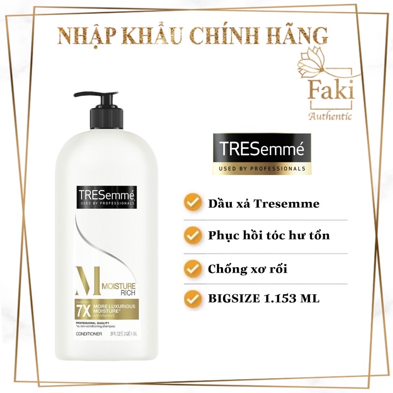 Dầu Xả Tresemme Phục Hồi Tóc Khô, Hư Tổn 7X Rich Moisture Conditioner For Dry Hair 1153ML