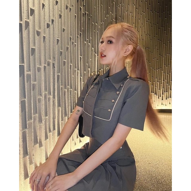 Set đồng phục xám ghi hot girl Xoài Non