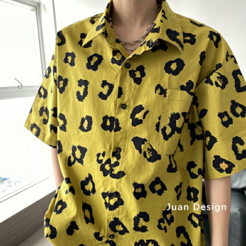 Áo Sơ Mi Tay Ngắn Unisex Cổ Bẻ Phong Cách Hàn Quốc Freesize