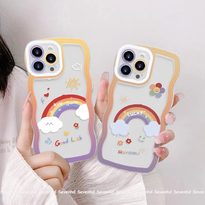 Ốp Điện Thoại Mềm Họa Tiết Cầu Vồng Cho iPhone 14 13 12 11 Pro Max Xs Max Xr X 7 8 6 6s Plus