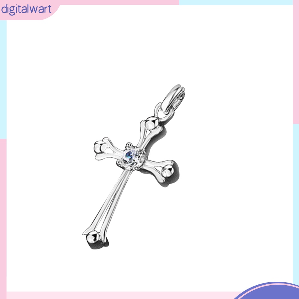 DI_Women's Fashion Jewelry Cubic Zirconia Inlaid Cross Shape Necklace Pendant