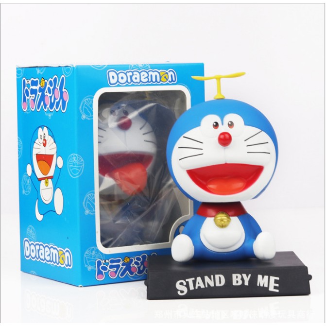 KHO-HN * Búp bê Doraemon đầu gật gù để trang trí bàn học, táp lô xe hơi