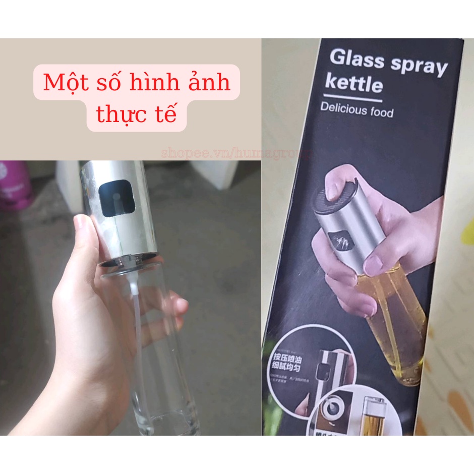Bình Xịt Dầu Ăn Cho Nồi Chiên Không Dầu Dạng Phun Sương  – Chai Xịt Dầu Ăn Thủy Tinh Đa Năng Cao Cấp 100ml