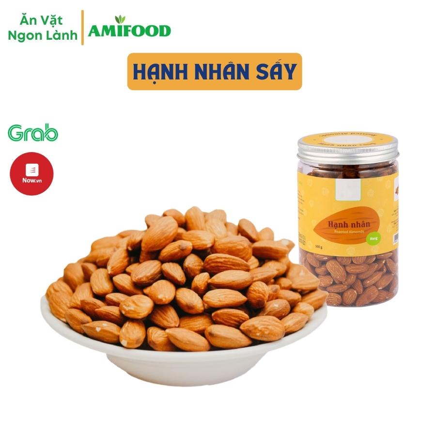 Hạnh Nhân Rang Tách Vỏ Nguyên Vị Amifood Size To, Ăn Vặt, Giảm Cân,Thơm Giòn - 500Gram