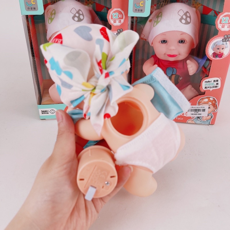 Bộ Đồ Chơi Búp Bê Sơ Sinh Bằng Cao Su Cho Bé Có âm thanh khóc cười