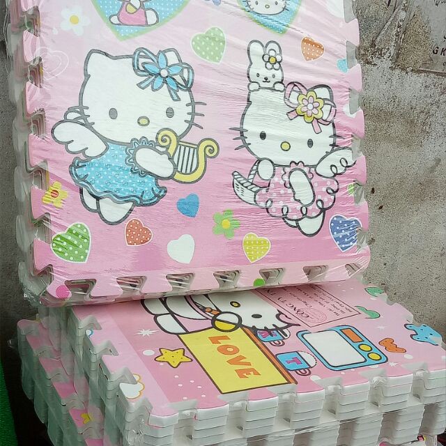 Thảm xốp cho bé hình hello kitty 42x42x1cm bộ 9 tấm (giảm 40k ship toàn quốc)