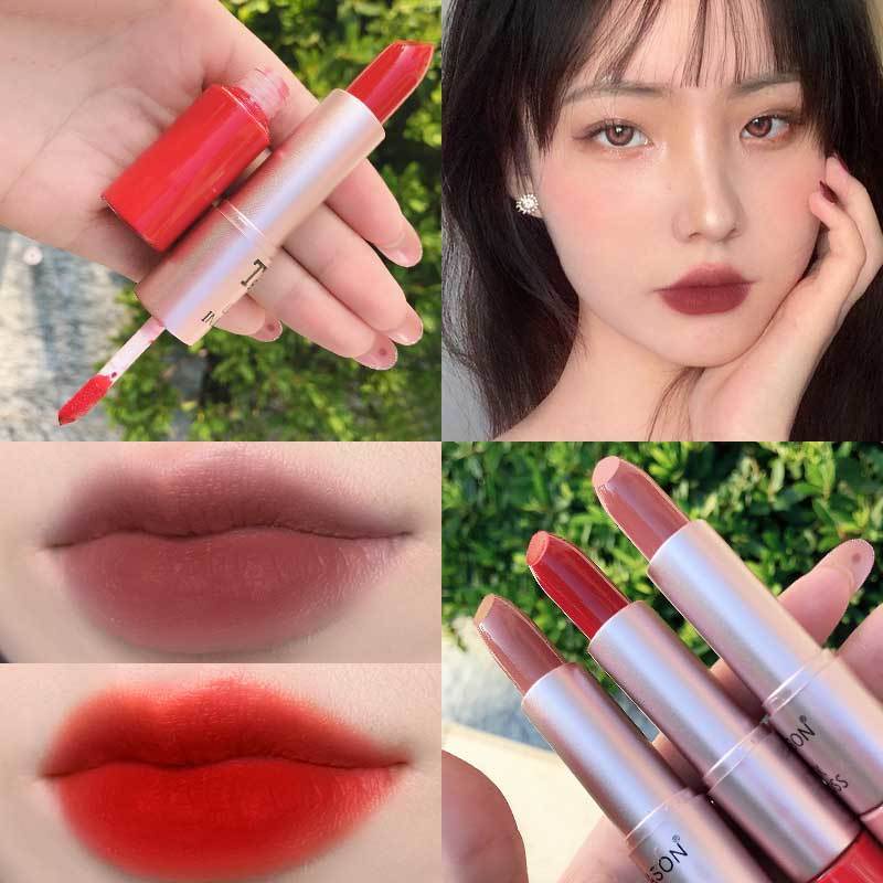 Thỏi son kem hai đầu có son dưỡng không làm khô môi 12 màu tùy chọn