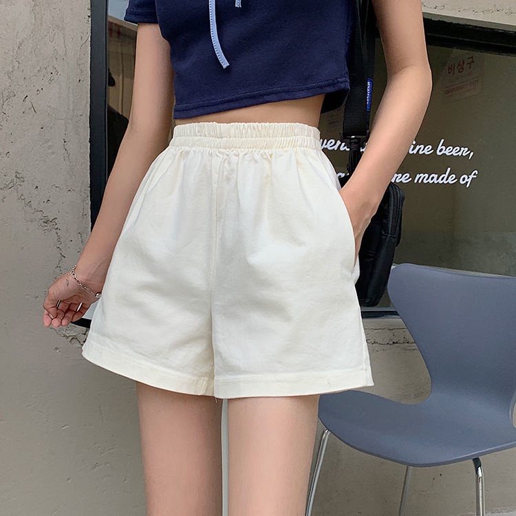 Quần Short Lưng Thun Ống Rộng Lưng Cao Co Giãn Mẫu Mới Mùa Hè Phong Cách Hàn Quốc Cho Nữ