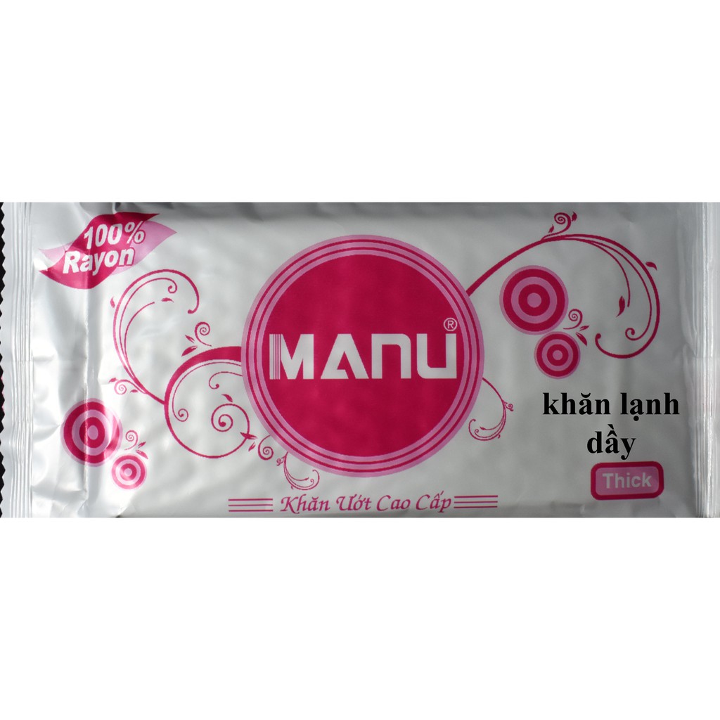 Khăn giấy lạnh Manu loại 1, hương phấn,siêu dầy, dùng cho gia đình, đám tiệc, karaoke, nhà hàng...