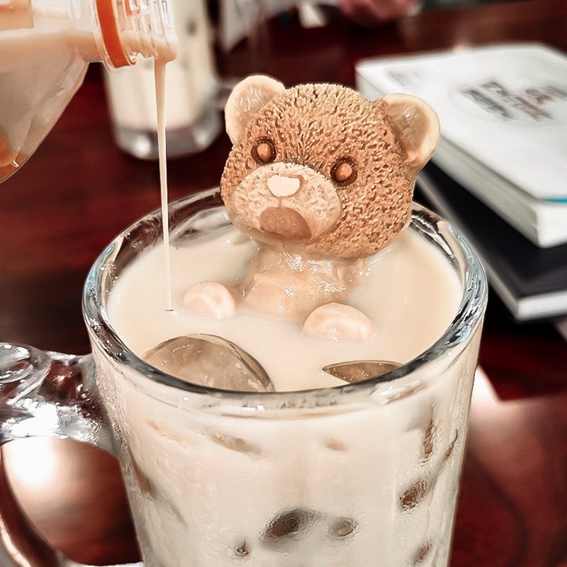 Khuôn Làm Đá/Kem/Chocolate Hình Gấu Bằng Silicon Dễ Thương Có Thể Tái Sử Dụng