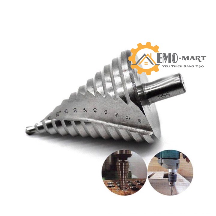 ⚡️𝐅𝐑𝐄𝐄 𝐒𝐇𝐈𝐏⚡️ Mũi khoan tháp ⚡️ Thép HSS siêu cứng phủ titanium bạc - Mũi khoan từ 6-60mm