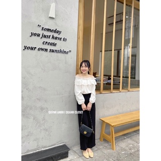 Áo sơ mi đũi trễ vai
