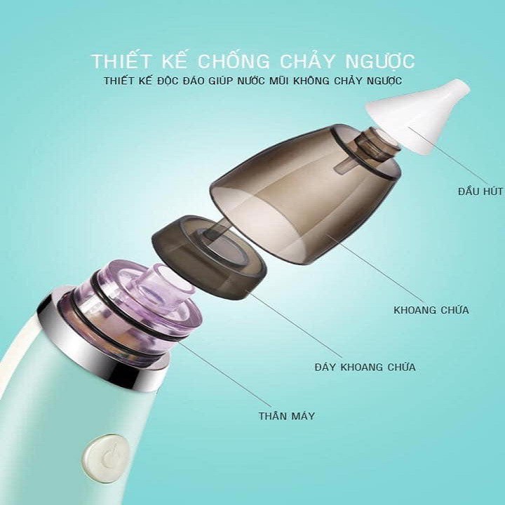 Máy Hút Mũi Sặc Pin Đầu Mềm Mại Cho Bé Yêu, Máy Hút Mũi WX-102 ( Có Thêm 2 Đầu hút silicon )