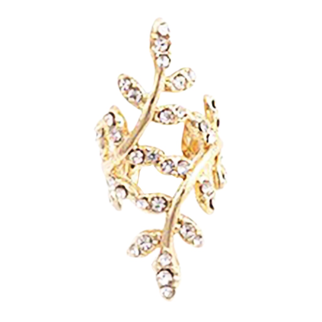 Khuyên vành tai đơn thiết kế hình lá cây lạ mắt cá tính sang trọng dành cho nữ