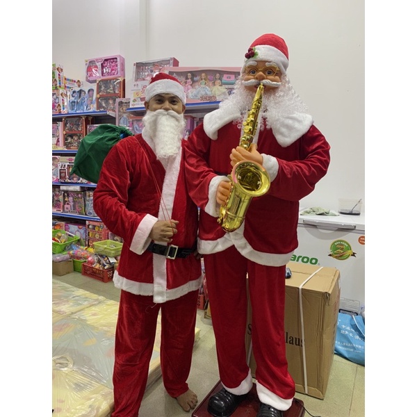 bộ quần áo ông già noel phát quà có túi kèm theo