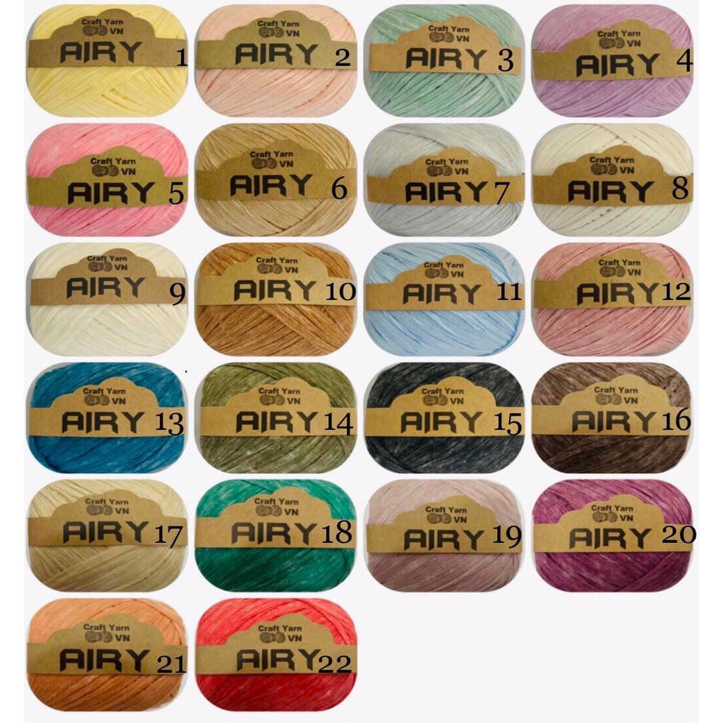 Sợi Airy Chuyên dùng móc Mũ nón , túi xách rất nhẹ - đồ handmade