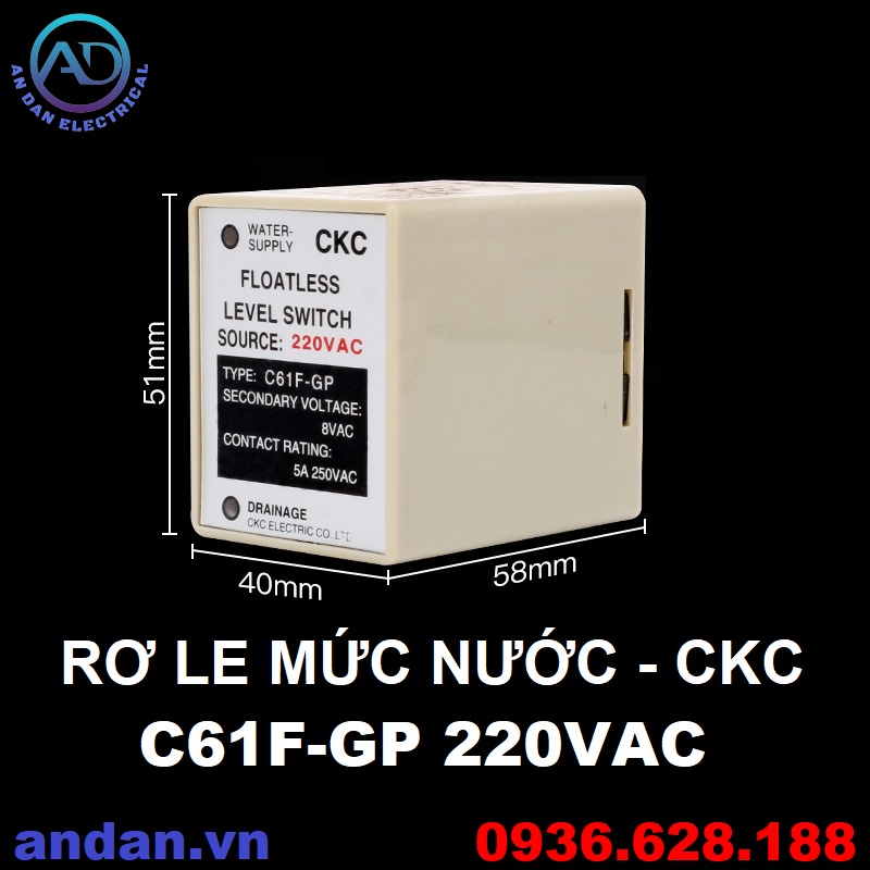 Rơ le mức nước, Bộ điều khiển mực nước CKC, relay mực nước C61F-GP 220VAC