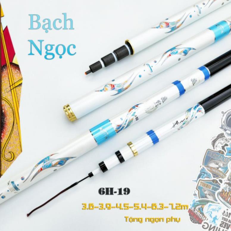 Cần câu tay Bạch Ngọc 6H phôi carbon xoắn - Tặng kèm 1 ngọn phụ