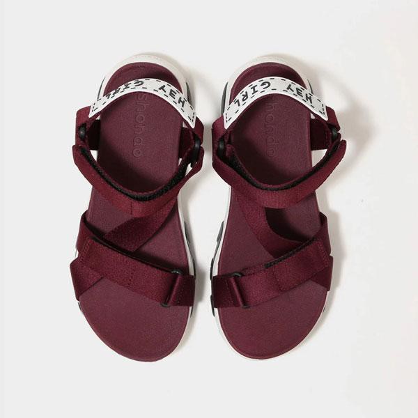 Giày Sandal Shondo Girly đế trắng phối đen quai tím nho GIM0064