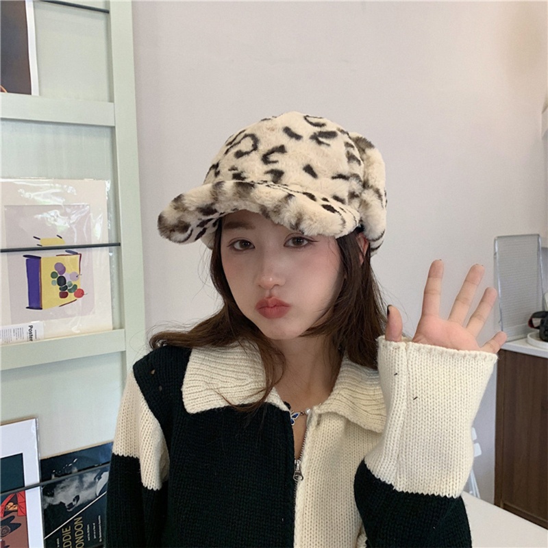 Mũ Tai Bèo In Họa Tiết Da Báo Thời Trang Mùa Đông
