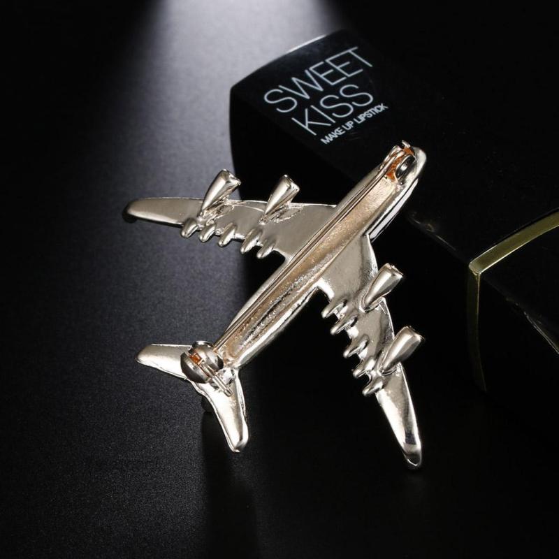 [Fenteer1] Ghim Cài Cổ Áo Hình Máy Bay Màu Xanh Dương Thời Trang Cho Nam Và Nữ