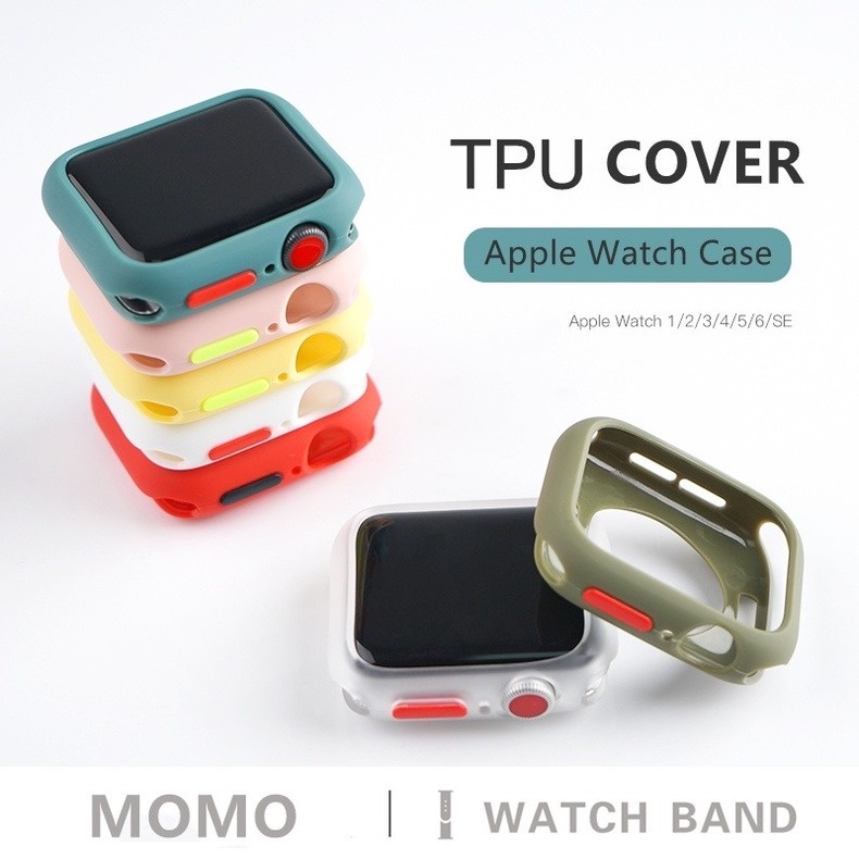 Ốp Silicone mềm nhám màu kẹo cho đồng hồ Apple 40MM 44MM 42MM 38MM iWatch Series SE 6 5 4 2