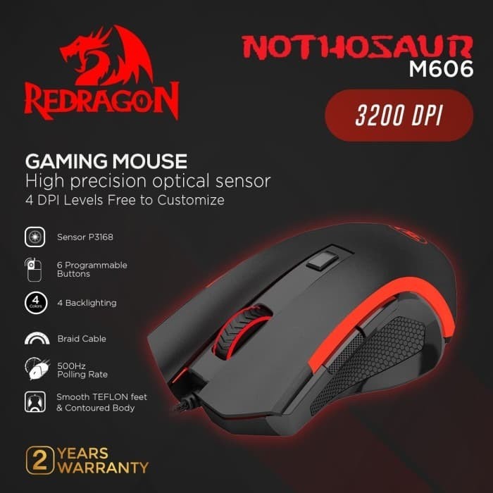 Chuột Quang Gaming Redragon Có Dây M606