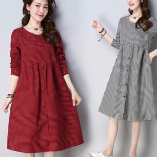 Đầm caro, váy babydoll 2 màu, váy dạo phố (kèm hình thật)