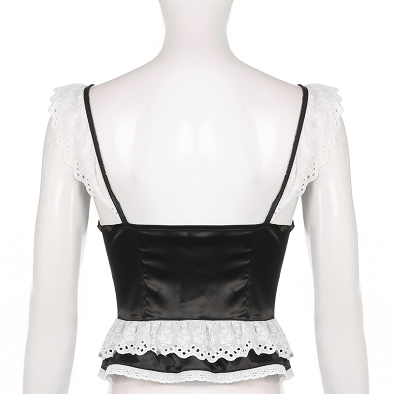 Áo Ren Lửng Hai Dây Cổ Thấp Gợi Cảm Cho Nữ