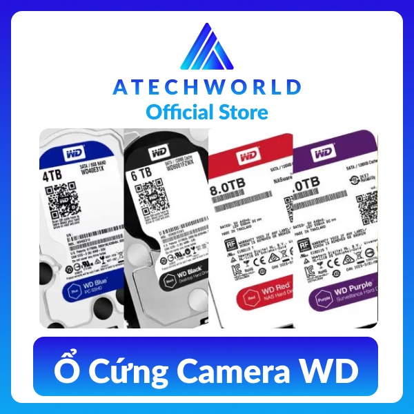 Ổ Cứng Camera Western Digital 2TB 4TB 6TB - Hàng Chính Hãng - Có Xuất VAT