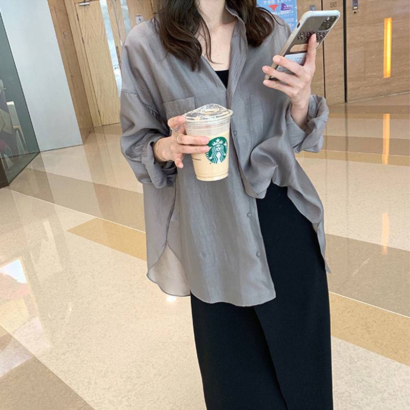 Hàng Mới Về Áo Sơ Mi Dài Tay Dáng Rộng Phong Cách Hàn Quốc Baju Wanita Lengan Panjang Hàng Mới Dành Cho Bạn Nữ