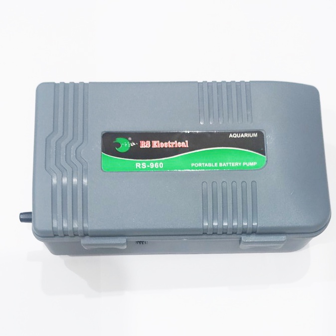 Sục oxi chạy Pin đại RS 960 1 Vòi tặng kèm 1m dây dẫn và 01 quả sủi cho hồ cá cảnh, bể cá cảnh
