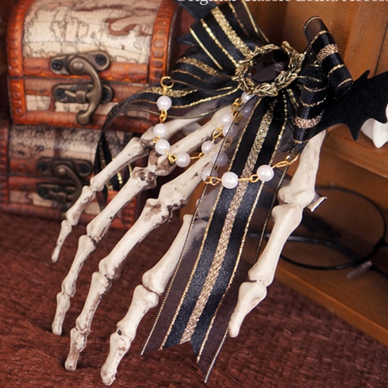 Kẹp Tóc Ruy Băng Đính Hạt Ngọc Trai Nhân Tạo Cho Bé