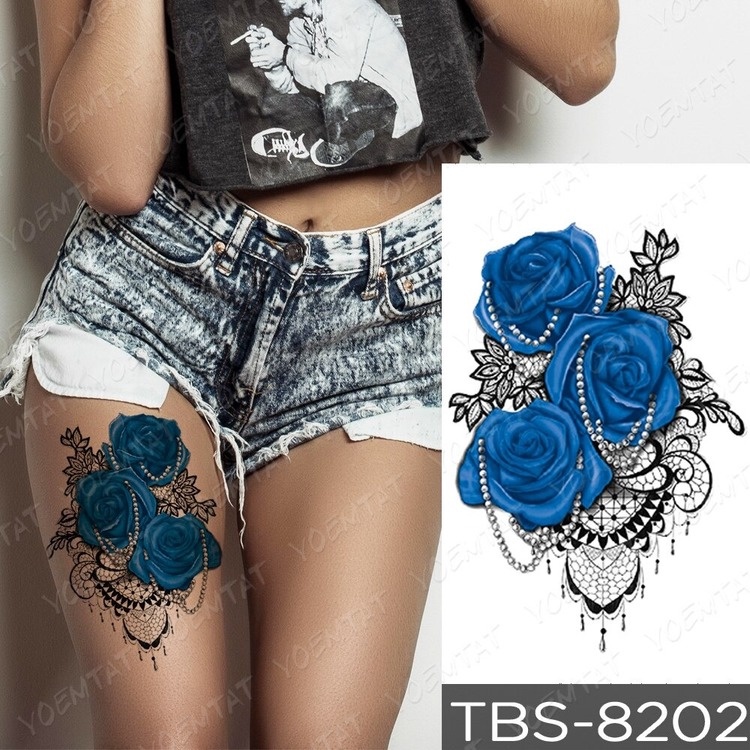 [Hàng mới về] Hình xăm dán tạm thời trang trí chống nước họa tiết hoa đẹp mắt nhiều màu sắc
