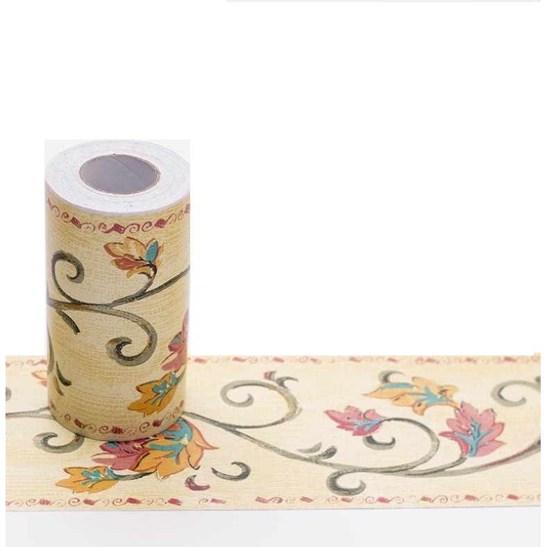 Cuộn len dán viền tường HOA DÂY LƯỢN 10m dài x 10cm cao keo sẵn