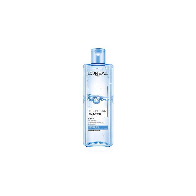 Nước tẩy trang Loreal paris 3 in 1 micellar water 400ml refreshing xanh nhạt | BigBuy360 - bigbuy360.vn