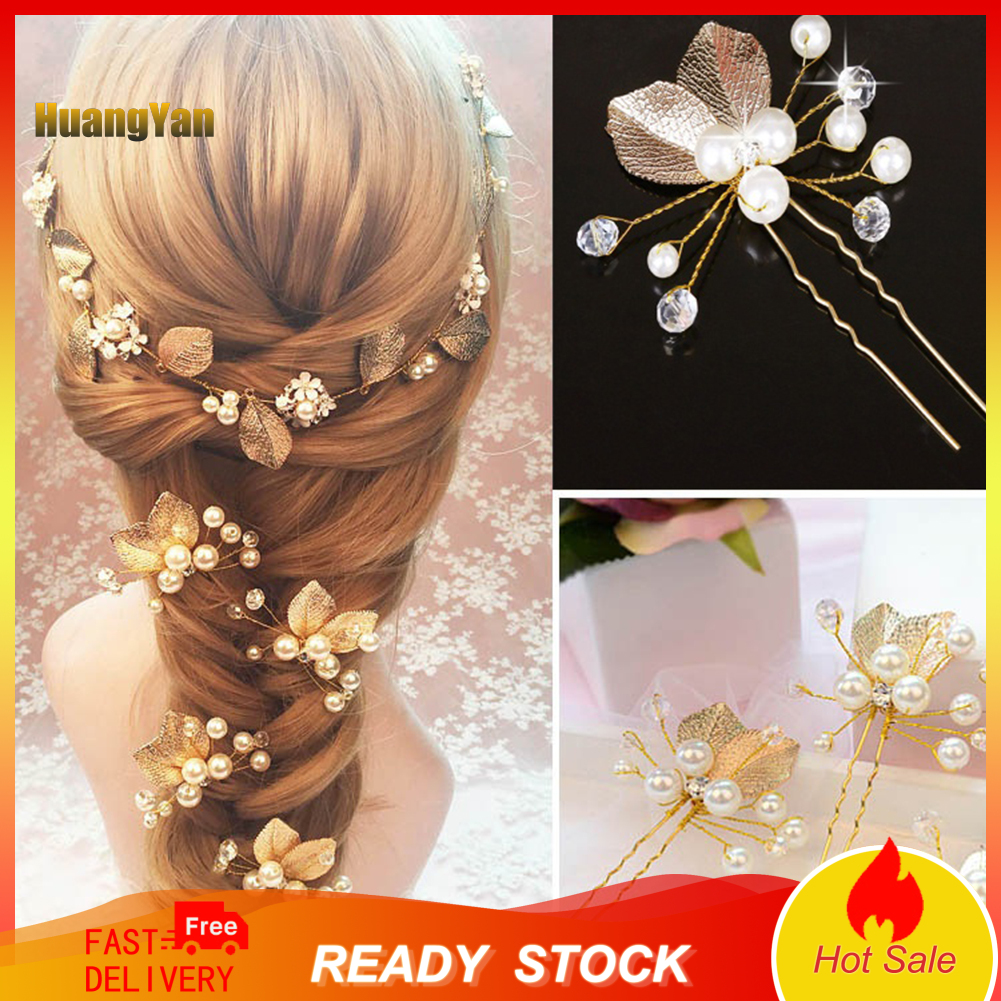 *DJTS* Women Ethnic Wedding Bridal Bridesmaid Decor Leaf Headpiece Hair Stick Hairpin