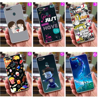 Ốp lưng Oppo A7 (dẻo viền trắng trong) - Hình Tiểu Cương Thi, Couple, Flat Lay