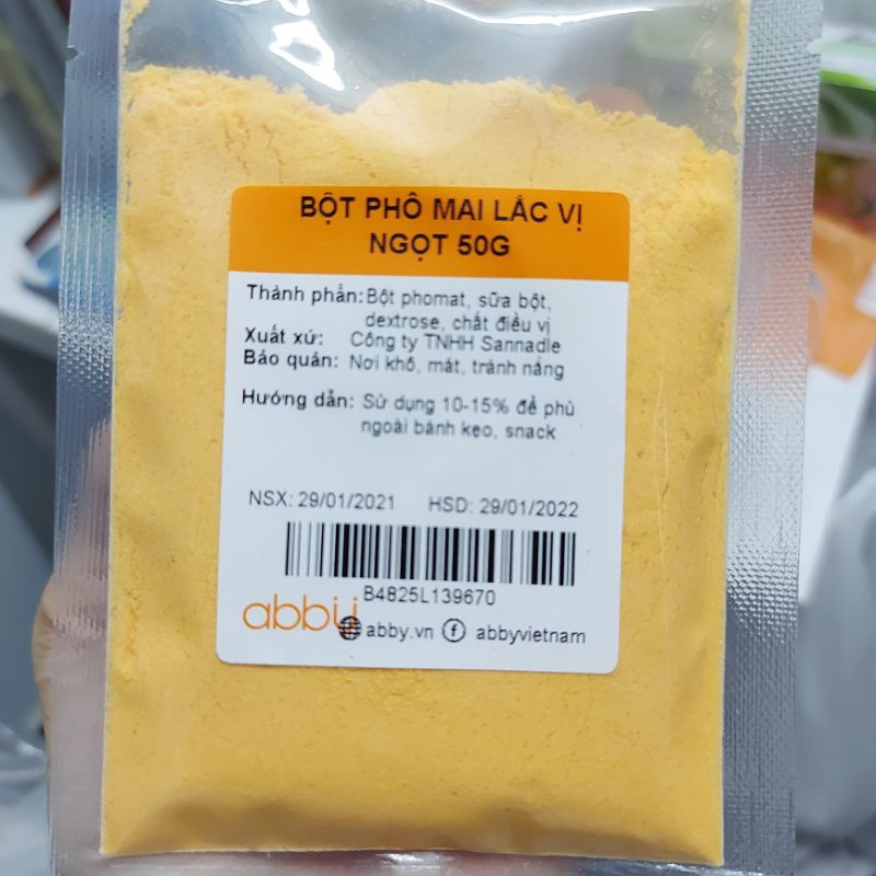 Bột Phô Mai lắc vị ngọt 50g Cheddar Cheese Powder