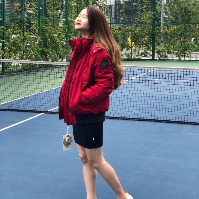 Áo khoác kaki lót lông vũ màu đỏ siêu ấm, kiểu dáng trẻ trung năng động, kết hợp áo đôi nam nữ chất siêu đẹp