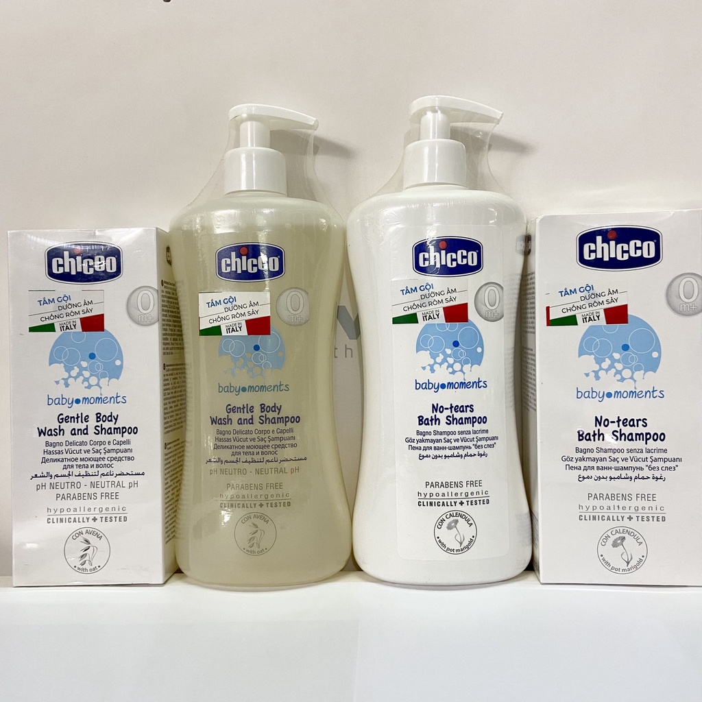 [Chính hãng Chicco] Sữa tắm gội Chicco chai 200ml và 500ml cho bé từ 0M+
