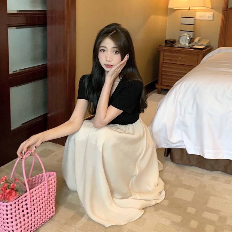 Đầm Tay Ngắn Dáng Ôm Phong Cách Pháp Cổ Điển Thời Trang Mới Cho Nữ