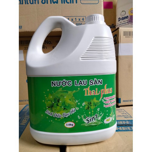 Nước Lau Sàn Bạc Hà Thái Plus 3600ml - Nước Lau Sàn Tinh Dầu Bạc Siêu Thơm, Siêu Sạch 3600ml