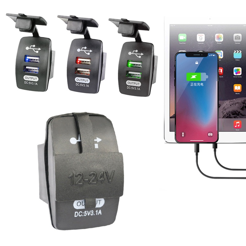 Ổ Cắm Sạc Hai Cổng USB 5V 3.1A Cho Xe Hơi SUV