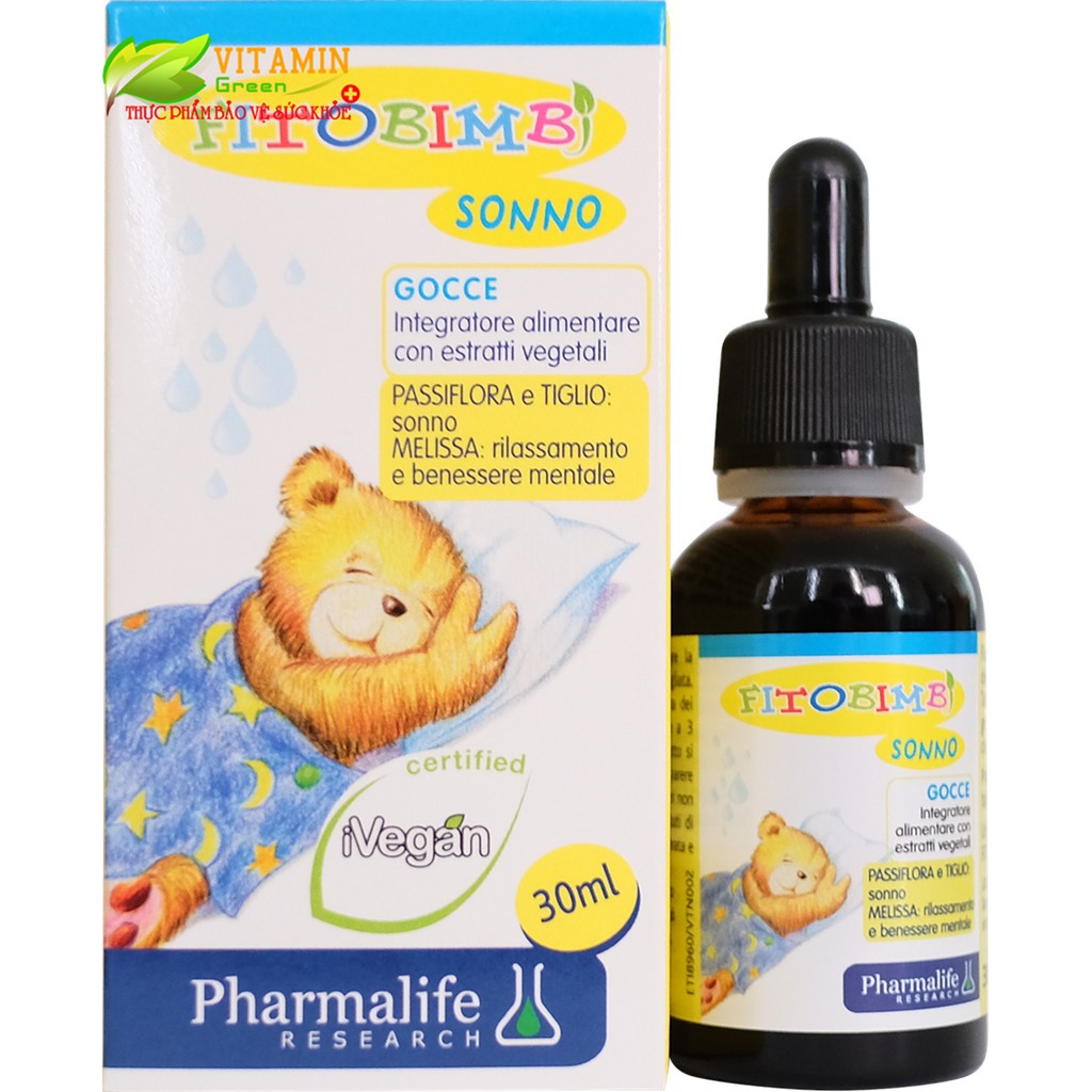 Sonno Bimbi - Thảo dược châu âu giúp bé ngủ ngon, dành cho trẻ khó ngủ, ngủ không sâu giấc (Chai 30ml)