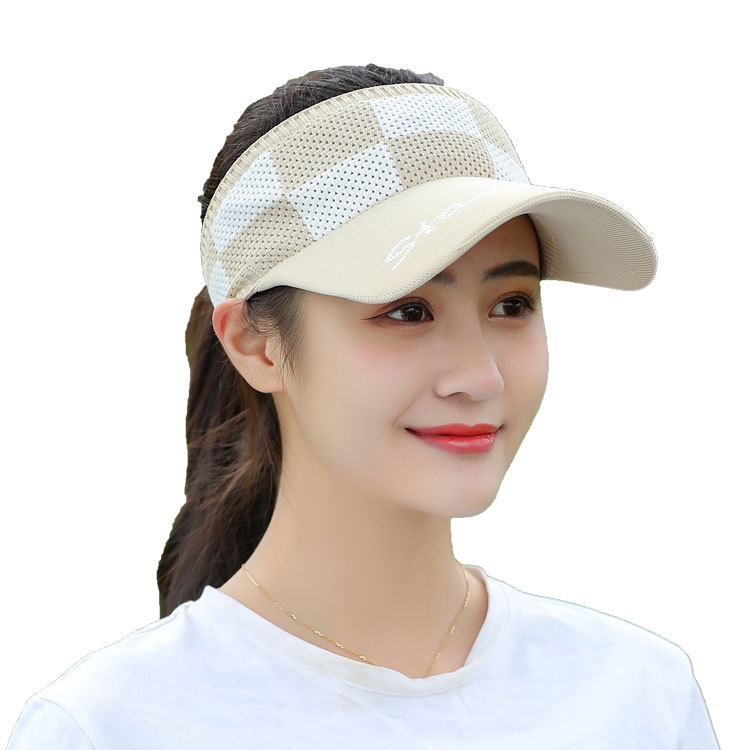 Summer New Arrival Summer Fashion Plaid Sun Protection Half Caps For Women