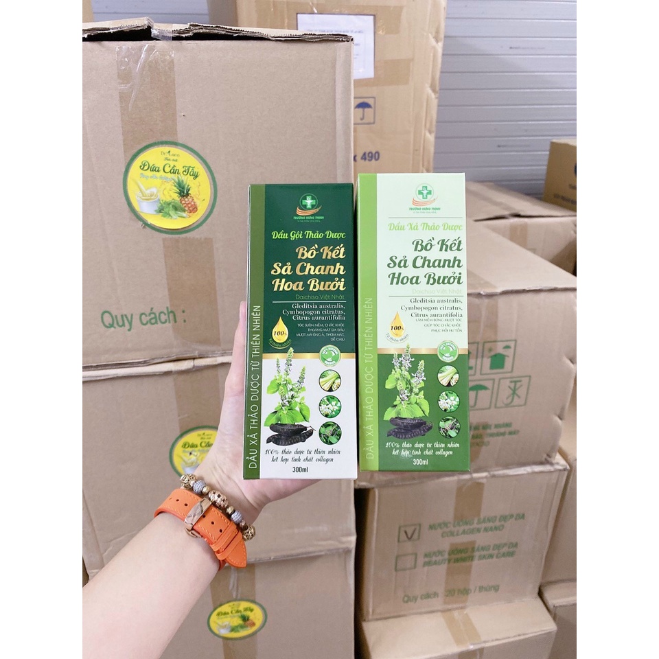 DẦU GỘI THẢO MỘC BỒ KẾT SẢ CHANH HOA BƯỞI THIÊN NHIÊN MỀM MƯỢT TÓC 300 ML